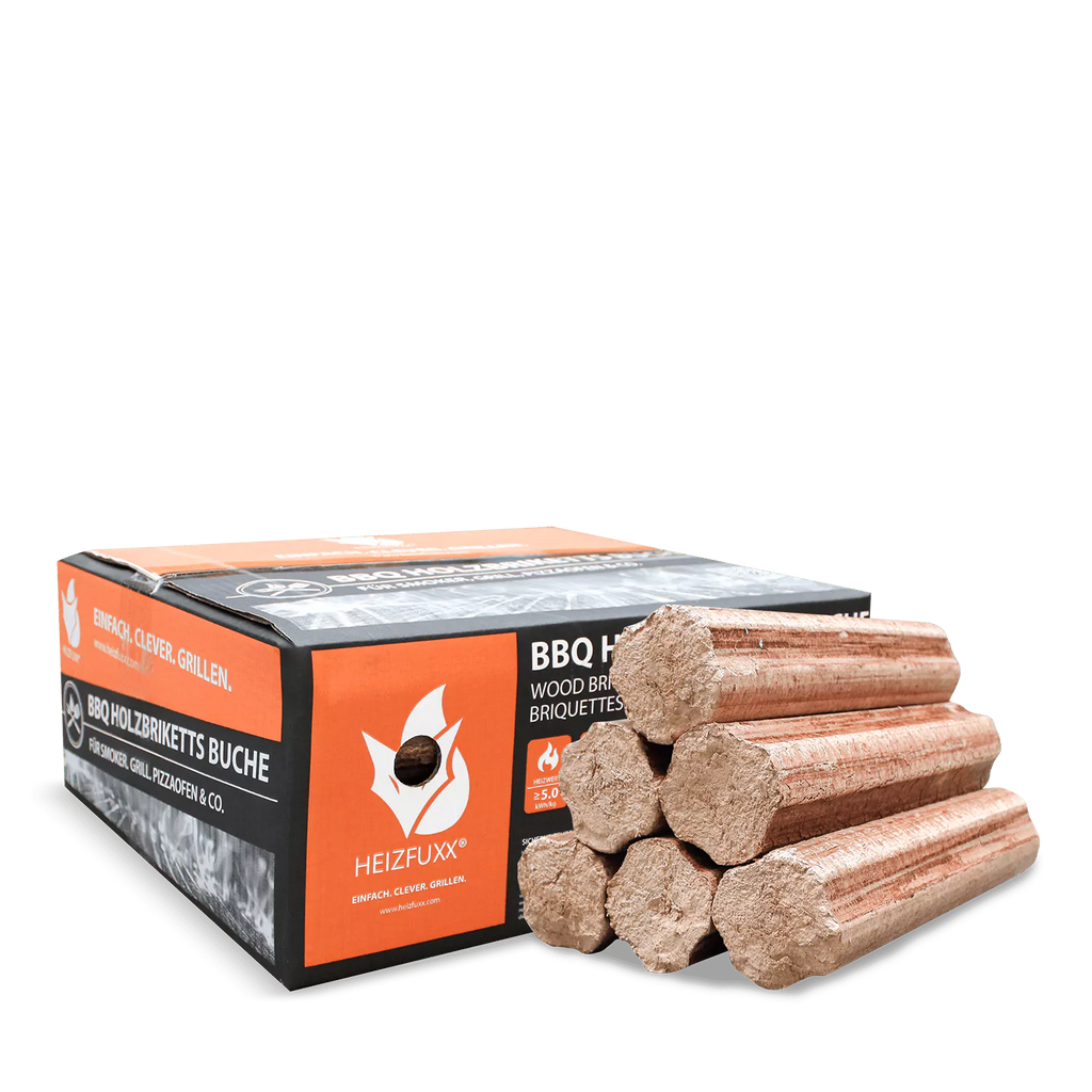 BBQ-Briketts aus reiner Buche – 18 kg Karton, 54er Palette (972 kg)