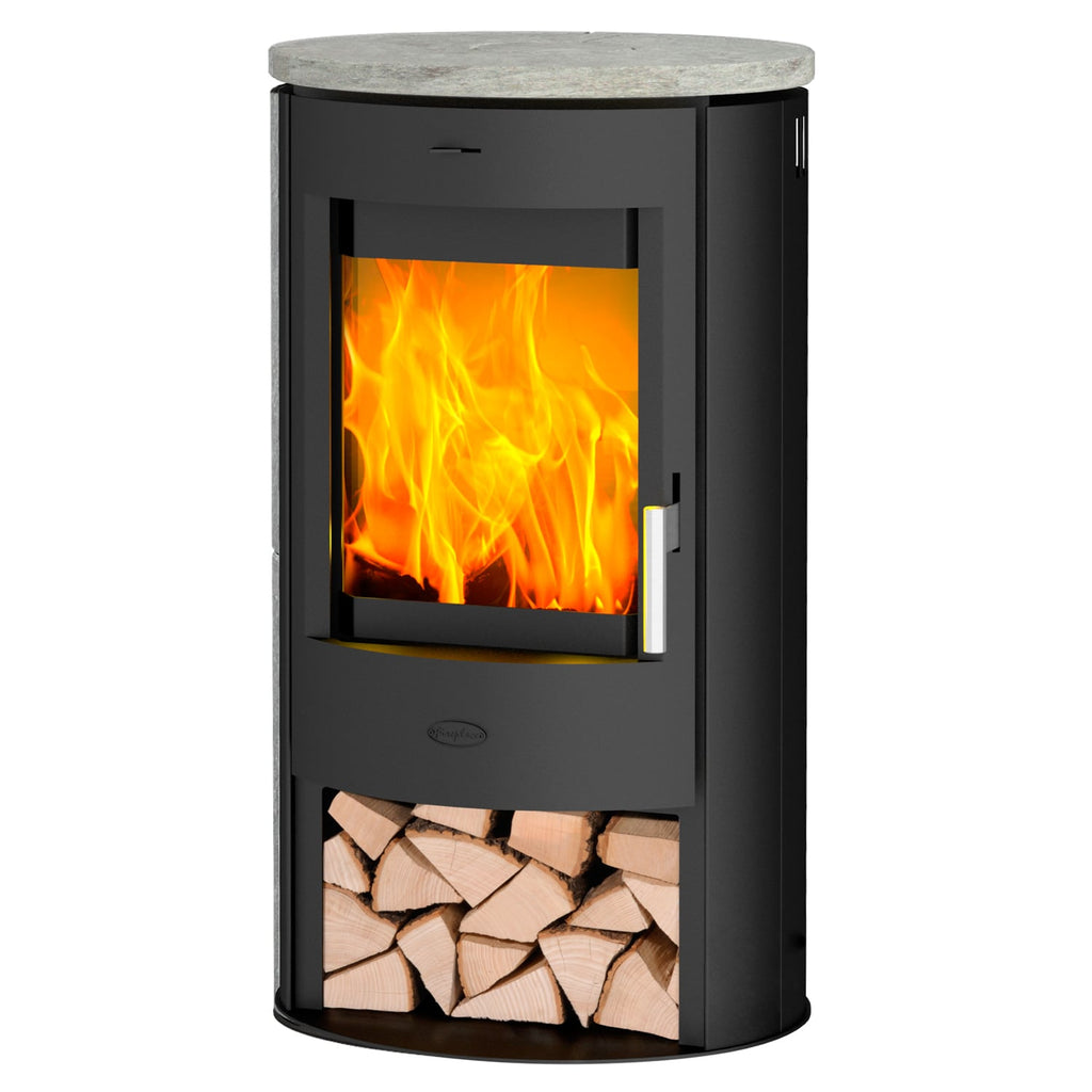 Fireplace Zaria Kaminofen Stahl schwarz | Topplatte Speckstein