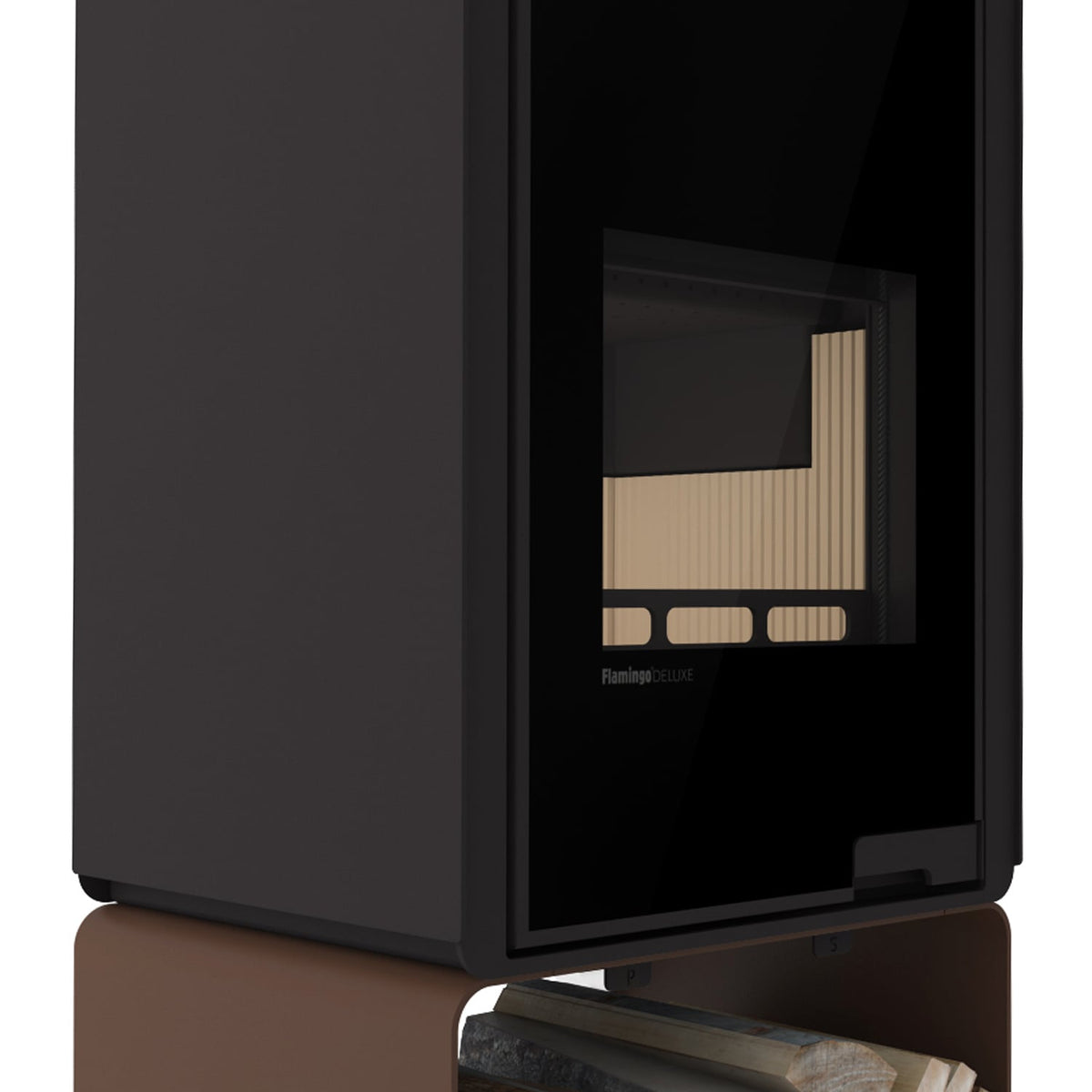 HS Flamingo Deluxe Pentai Kaminofen Braun